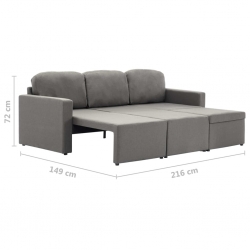 3-osobowa kanapa modułowa, taupe, tkanina