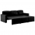 3-osobowa, rozkładana sofa modułowa, czarna, sztuczna skóra