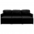 3-osobowa, rozkładana sofa modułowa, czarna, sztuczna skóra