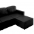 3-osobowa, rozkładana sofa modułowa, czarna, sztuczna skóra