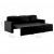 3-osobowa, rozkładana sofa modułowa, czarna, sztuczna skóra