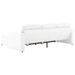 3-osobowa, rozkładana sofa modułowa, biała, sztuczna skóra