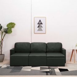 3-osobowa, rozkładana sofa modułowa, szara, sztuczna skóra