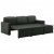 3-osobowa, rozkładana sofa modułowa, szara, sztuczna skóra