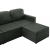 3-osobowa, rozkładana sofa modułowa, szara, sztuczna skóra