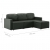 3-osobowa, rozkładana sofa modułowa, szara, sztuczna skóra