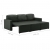 3-osobowa, rozkładana sofa modułowa, szara, sztuczna skóra