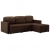 3-osobowa, rozkładana sofa modułowa, brązowa, sztuczna skóra