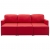 3-osobowa, rozkładana sofa modułowa, czerwona, sztuczna skóra
