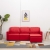 3-osobowa, rozkładana sofa modułowa, czerwona, sztuczna skóra
