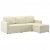 3-osobowa, rozkładana sofa modułowa, kremowa, sztuczna skóra