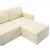3-osobowa, rozkładana sofa modułowa, kremowa, sztuczna skóra