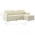 3-osobowa, rozkładana sofa modułowa, kremowa, sztuczna skóra