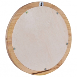 Lustro ścienne, 40 cm, drewno tekowe, okrągłe