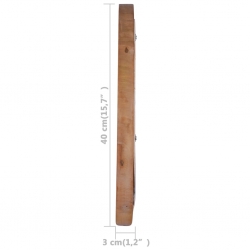 Lustro ścienne, 40 cm, drewno tekowe, okrągłe