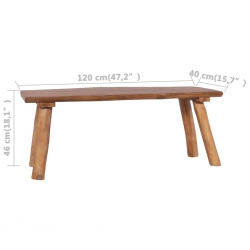 Ławka ogrodowa, 120 cm, lite drewno tekowe