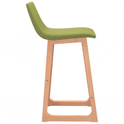 Stołki barowe, 2 szt., zielone, tapicerowane tkaniną