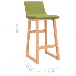 Stołki barowe, 2 szt., zielone, tapicerowane tkaniną