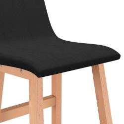 Stołki barowe, 2 szt., czarne, tapicerowane tkaniną