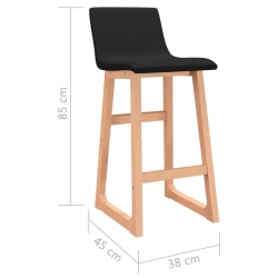 Stołki barowe, 2 szt., czarne, tapicerowane tkaniną