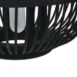 Lampa wisząca, czarna, wiklinowa, 40 W, 30x22 cm, kulista, E27