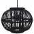 Lampa wisząca, czarna, wiklinowa, 40 W, 30x22 cm, kulista, E27