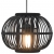 Lampa wisząca, czarna, wiklinowa, 40 W, 30x22 cm, kulista, E27