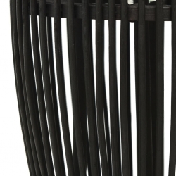 Lampa wisząca, czarna, wiklinowa, 40 W, 21x50 cm, owalna, E27