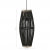 Lampa wisząca, czarna, wiklinowa, 40 W, 21x50 cm, owalna, E27