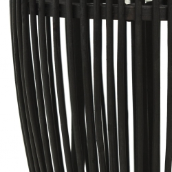 Lampa wisząca, czarna, wiklinowa, 40 W, 27x68 cm, owalna, E27