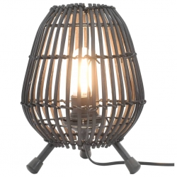 Lampa stojąca, wiklinowa, czarna, 60 W, 20x27 cm, E27