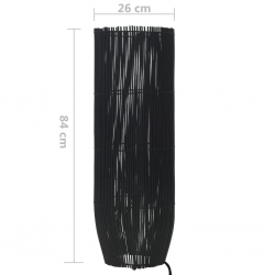 Lampa podłogowa, wiklina, czarna, 84 cm, E27