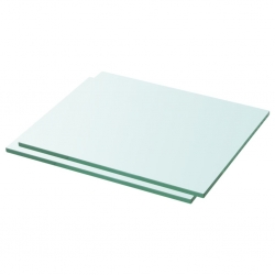 Półki, 2 szt., panel z przezroczystego szkła, 30 x 20 cm