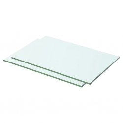 Półki, 2 szt., panel z przezroczystego szkła, 50 x 25 cm