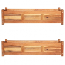 Podwyższone donice, 2 szt., drewno akacjowe, 100x30x25 cm