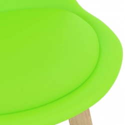 Stołki barowe, 4 szt., zielone, PP i lite drewno bukowe