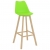 Stołki barowe, 4 szt., zielone, PP i lite drewno bukowe