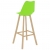 Stołki barowe, 4 szt., zielone, PP i lite drewno bukowe