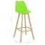 Stołki barowe, 4 szt., zielone, PP i lite drewno bukowe