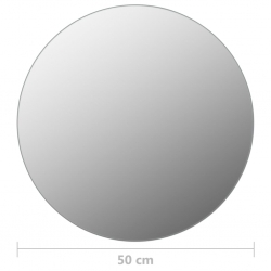 Lustro ścienne z lampkami LED, okrągłe, szklane