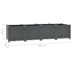 Donica do podniesionej rabaty, 160x40x38 cm, polipropylen