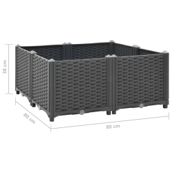 Donica do podniesionej rabaty, 80x80x38 cm, polipropylen