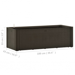 Podwyższona donica z systemem podlewania, mokka, 100x43x33 cm