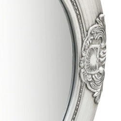 Lustro ścienne w stylu barokowym, 50 cm, srebrne