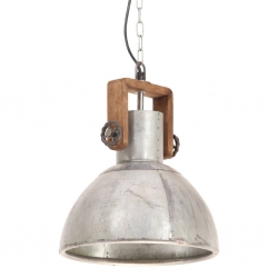 Industrialna lampa wisząca, 25 W, srebrna, okrągła, 30 cm, E27