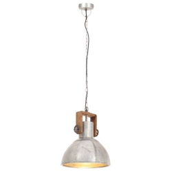 Industrialna lampa wisząca, 25 W, srebrna, okrągła, 30 cm, E27