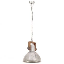 Industrialna lampa wisząca, 25 W, srebrna, okrągła, 30 cm, E27