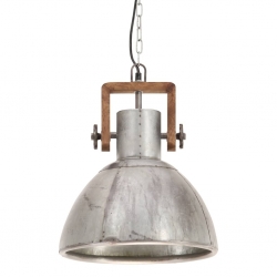 Industrialna lampa wisząca, 25 W, srebrna, okrągła, 30 cm, E27