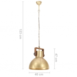 Industrialna lampa wisząca, 25 W, mosiężna, okrągła, 40 cm, E27