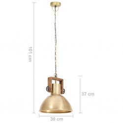 Industrialna lampa wisząca, 25 W, mosiężna, okrągła, 30 cm, E27